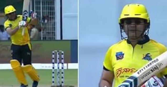 WATCH: Virender Sehwag maintains ‘usool’ of big sixes in the Karnataka Chalana Chitra Cup