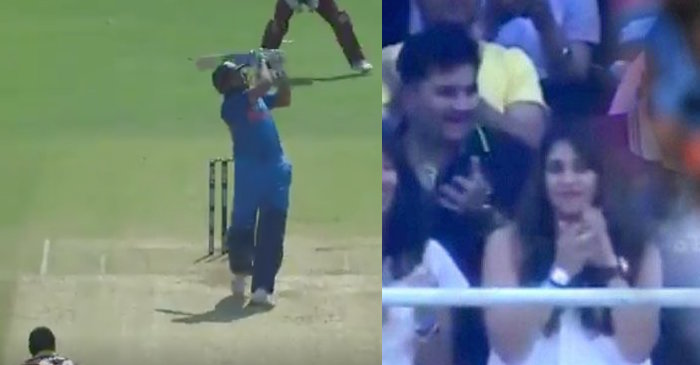 WATCH: Rohit Sharma smashes the ball out of stadium, Ritika Sajdeh enjoys her husband’s shot