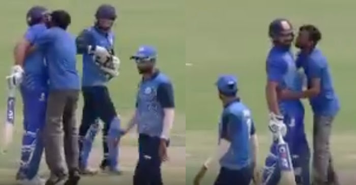 WATCH: A fan tries to kiss Rohit Sharma during Vijay Hazare Trophy quarter-final match