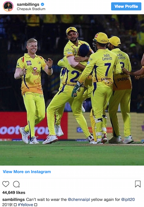 Sam Billings Instagram