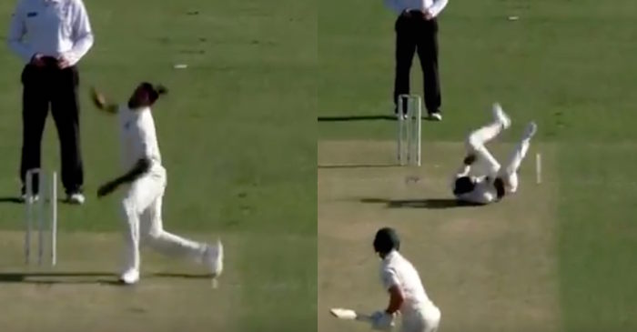 WATCH: Umesh Yadav slips in his delivery stride during the practice match against Cricket Australia XI