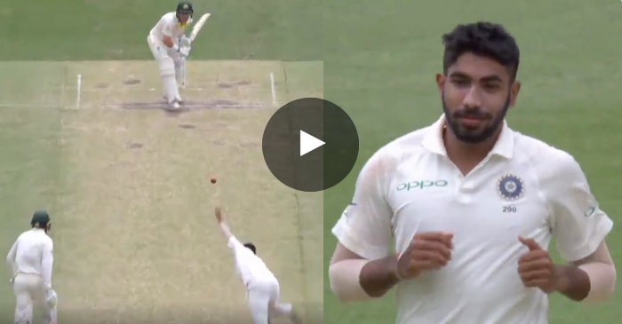 WATCH: Marcus Harris dismissed after leaving a straight delivery by Jasprit Bumrah