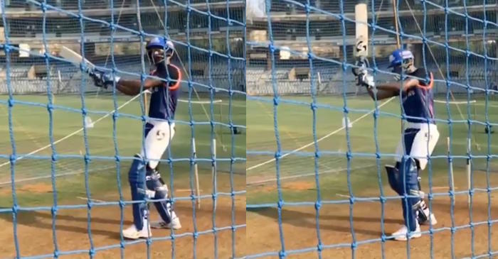 IPL 2019: Hardik Pandya replicates MS Dhoni’s helicopter shot in the nets – watch video