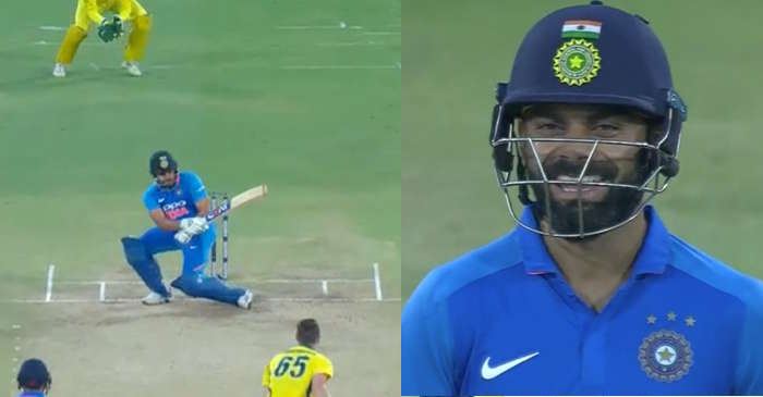 WATCH: Rohit Sharma’s scoop shot off Jason Behrendorff leaves Virat Kohli in splits