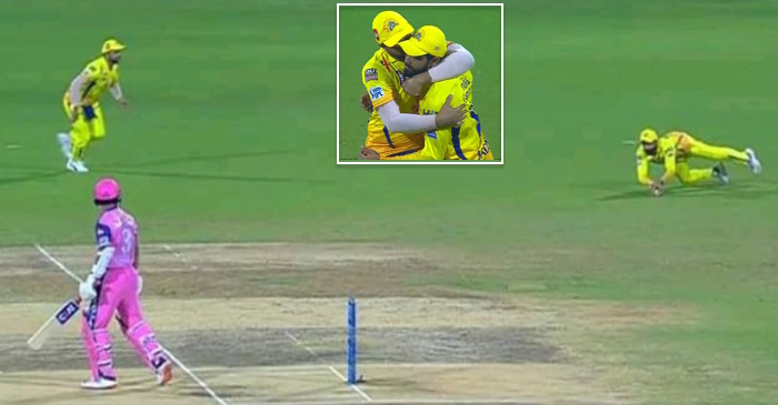 IPL 2019: WATCH – Suresh Raina kisses Ravindra Jadeja on cheek after the latter takes a stunner to dismiss Ajinkya Rahane