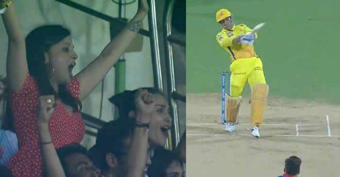 IPL 2019 – WATCH: Sakshi jumps in joy as husband MS Dhoni smacks Trent Boult for a massive six (CSK vs DC)