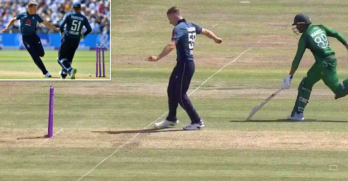 WATCH: Tom Curran produces a brilliant run out with his feet to dismiss Haris Sohail