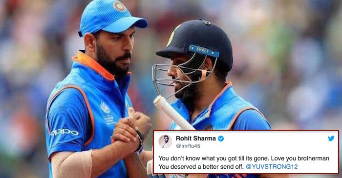 “You deserved a better send off”, tweets Rohit Sharma. Yuvraj Singh responds