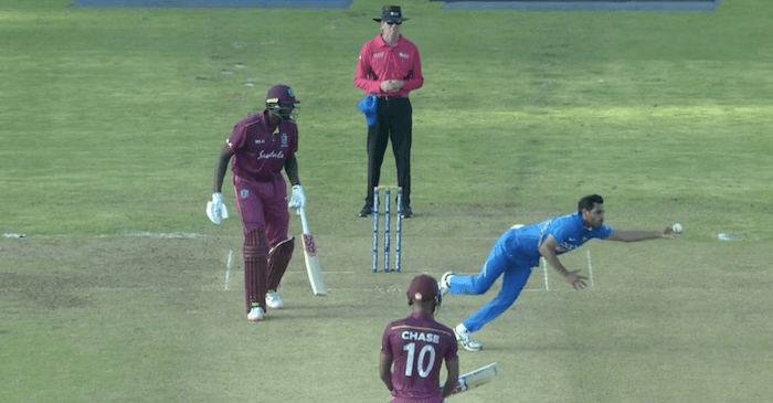 WATCH: Bhuvneshwar Kumar takes a one-handed stunner to dismiss Roston Chase