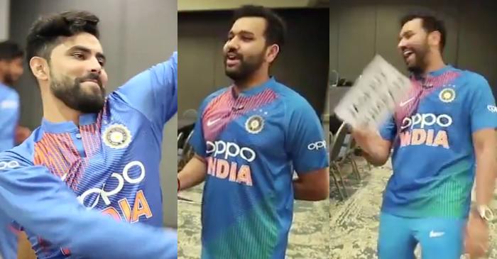 WATCH: Ravindra Jadeja emulates Jasprit Bumrah during the Heads Up Challenge with Rohit Sharma