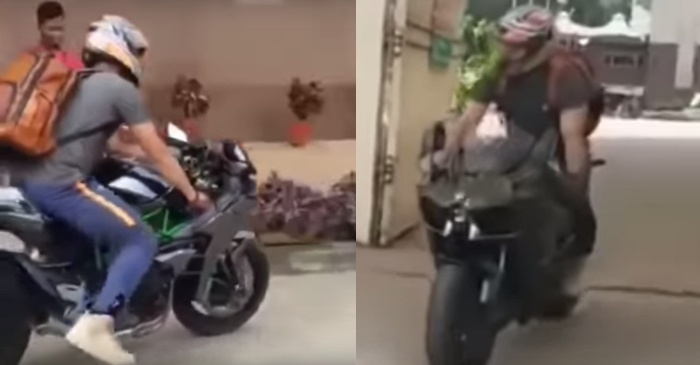 After Jeep SUV, MS Dhoni takes his Kawasaki Ninja H2 Superbike for a ride in Ranchi