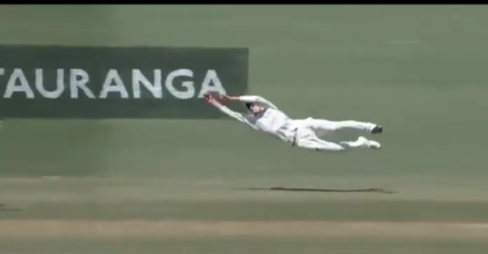 WATCH: Mitchell Santner pulls-off a blinder to dismiss Ollie Pope