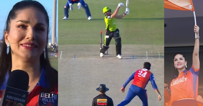 Sunny Leone jumps in joy after Zaheer Khan picks two-wicket in one over during T10 League 2019