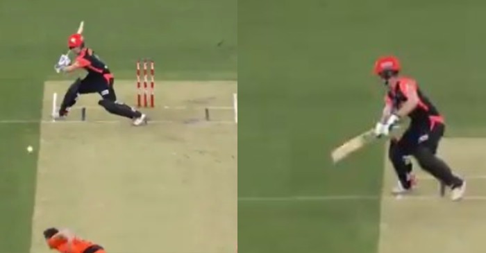 WATCH: Jhye Richardson bowls a delivery outside the pitch; batsman still hits it