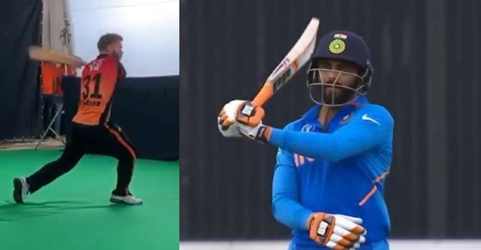 WATCH: David Warner swings bat like Ravindra Jadeja, asks for approval from the latter