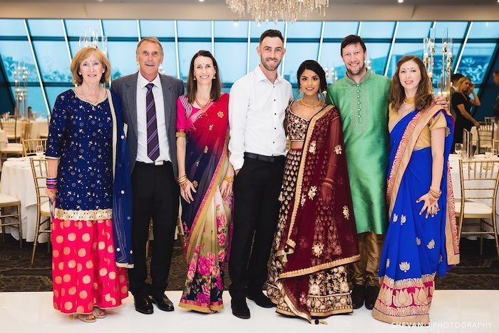 Glenn Maxwell and his family, Vini Raman