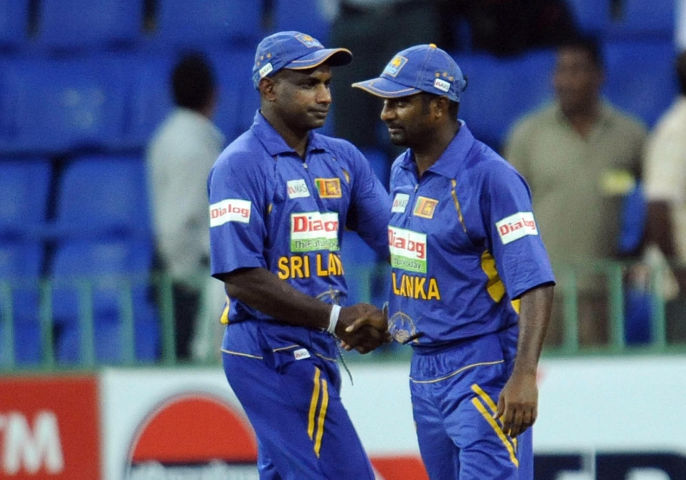 Sanath Jayasuriya and Muttiah Muralitharan