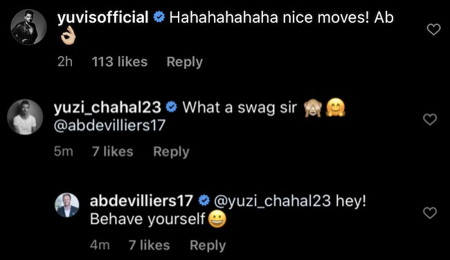 Yuvraj, Chahal Instagram comment