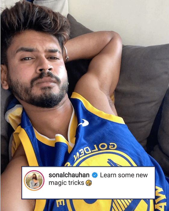 Shreyas Iyer. Sonal Chauhan comment