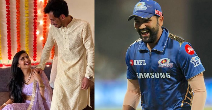 Rohit Sharma hilariously trolls Yuzvendra Chahal after he announces engagement to Dhanashree Verma