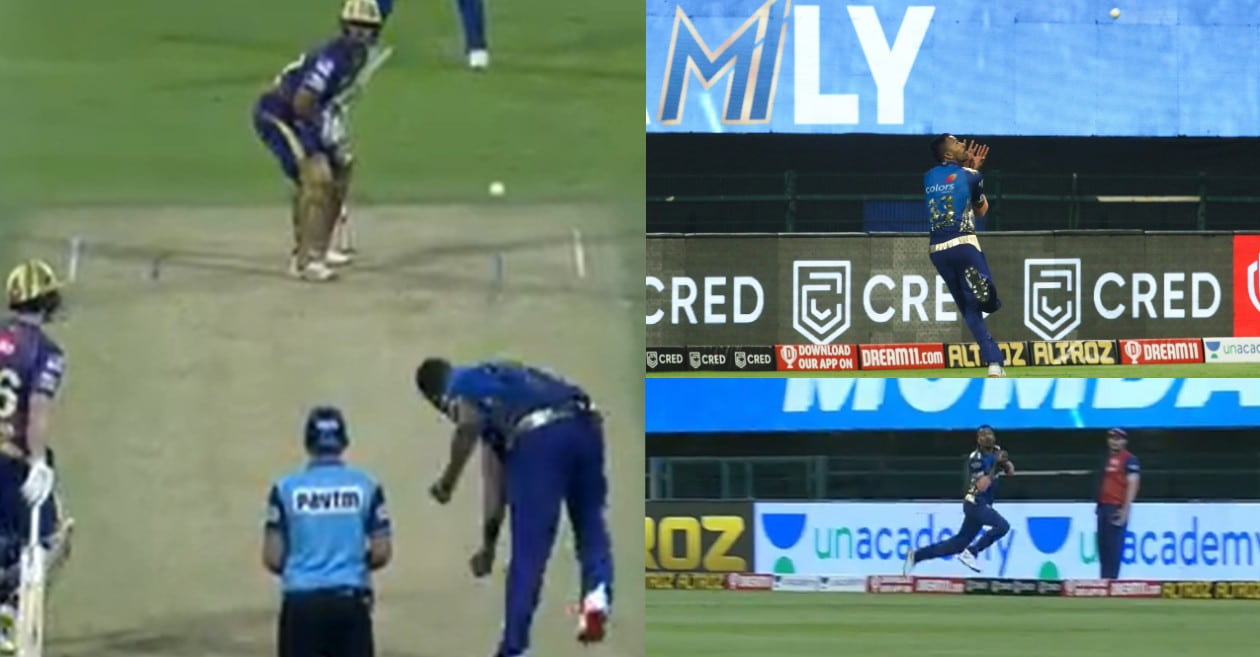 IPL 2020: WATCH – Hardik Pandya takes a splendid running catch to remove Nitish Rana