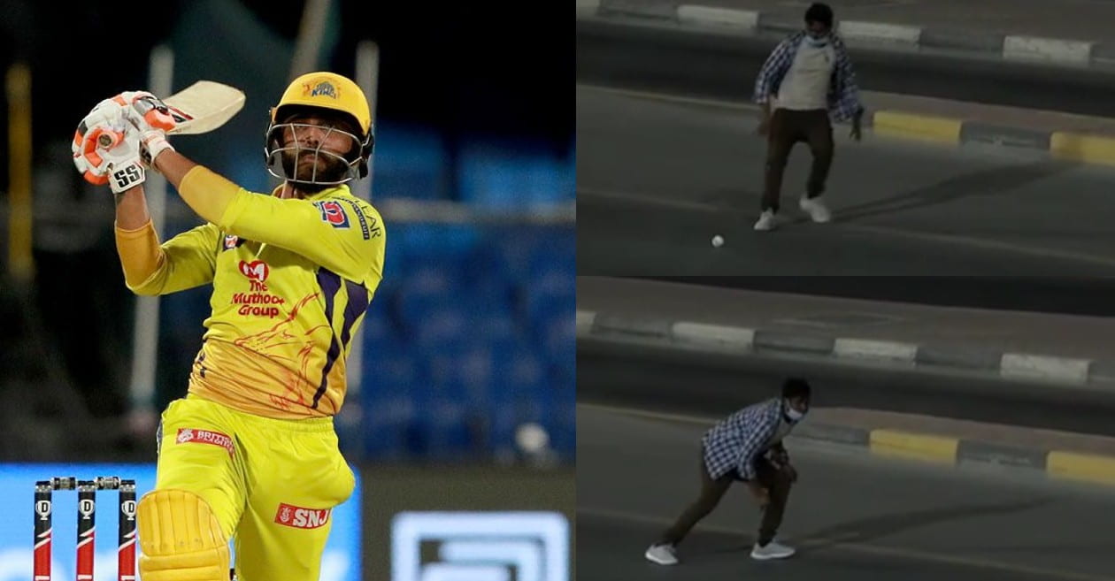 IPL 2020 – WATCH: Ravindra Jadeja dispatches the ball out of Sharjah stadium; a lucky fan takes it home