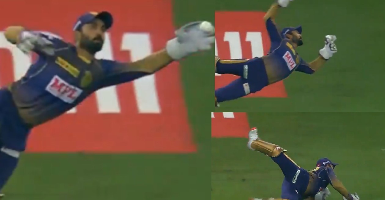 IPL 2020 – WATCH: Dinesh Karthik grabs a left-handed screamer to dismiss Ben Stokes