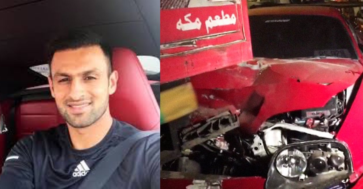 Shoaib Malik crashes his sports car into a truck after leaving the PSL draft in Lahore