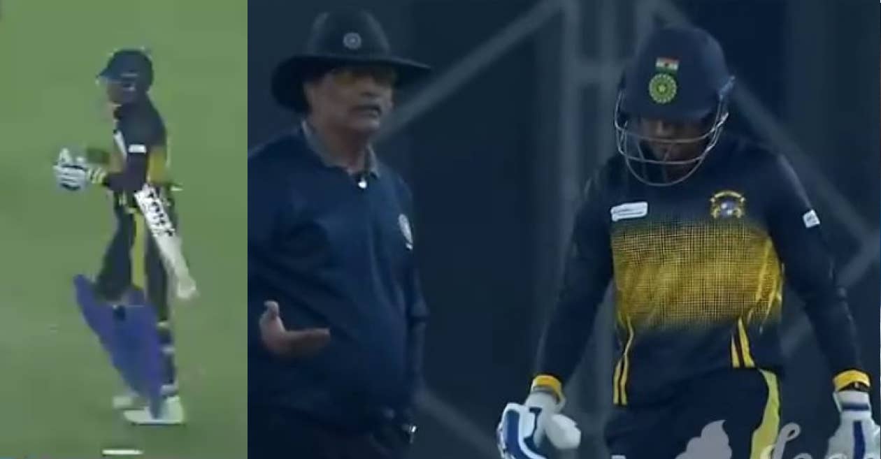 WATCH: Siddarth Kaul dons a helmet with BCCI logo during SMAT 2021 match, umpires ask him to cover it