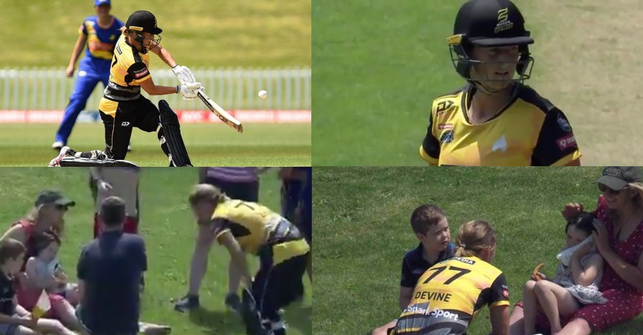 WATCH: Sophie Devine pauses match to check out a little girl hit by her six in Women’s Super Smash T20