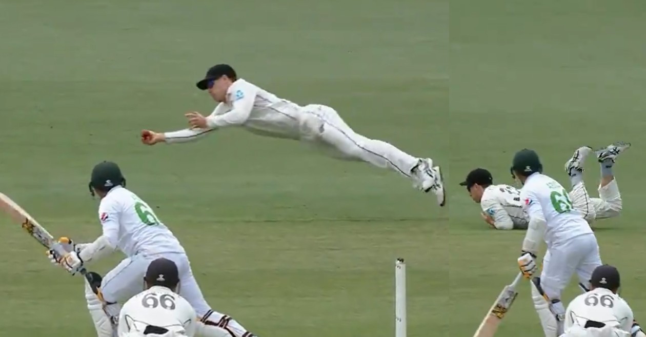 NZ vs PAK: WATCH – Will Young grabs a one-handed stunner to remove Abid Ali in 2nd Test