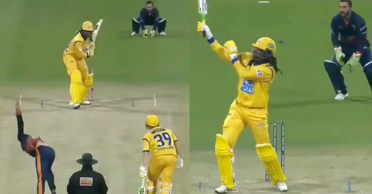 WATCH: Chris Gayle hits joint-fastest half-century in T10 history en route to his 22-ball 84