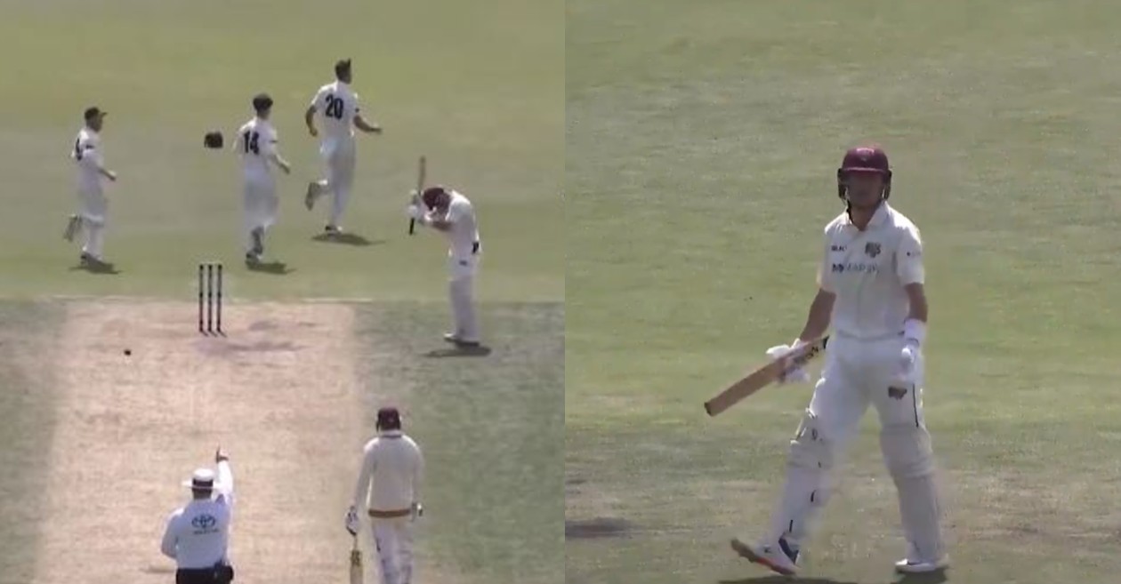 WATCH: Marnus Labuschagne loses his calm after given out in the Sheffield Shield tournament