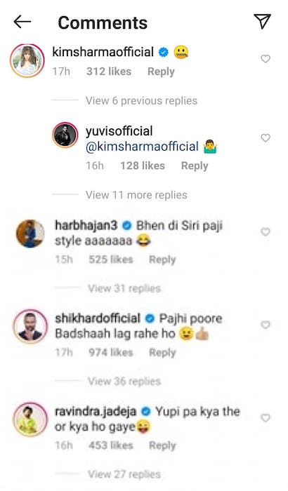 Comment on Yuvraj Singh pic