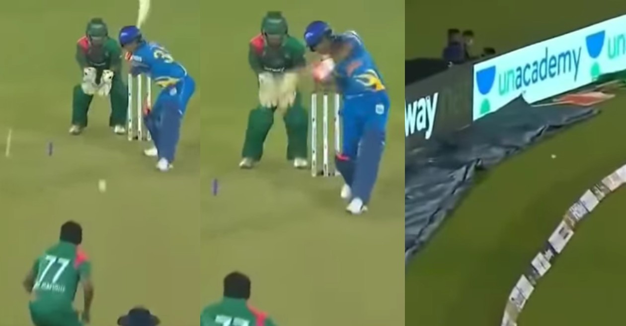 WATCH – Virender Sehwag rolls back the clock with first-ball-four in Road Safety World Series