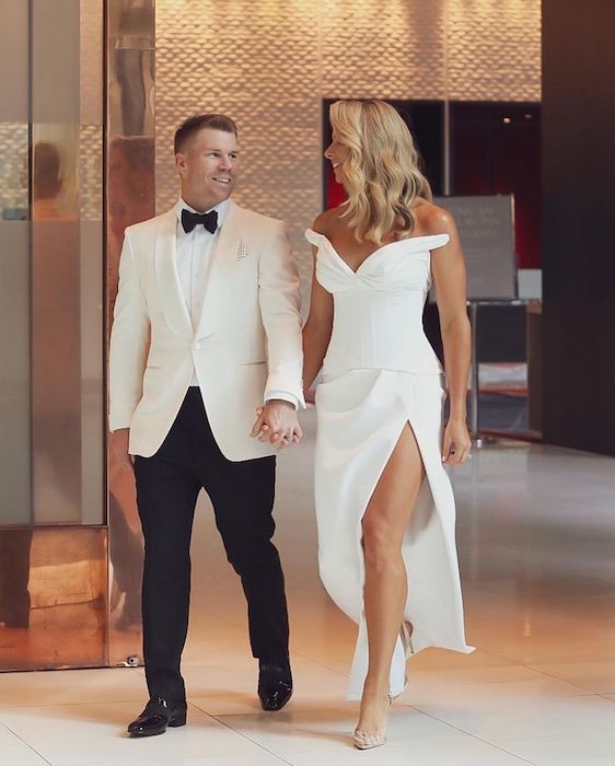 David Warner with his wife