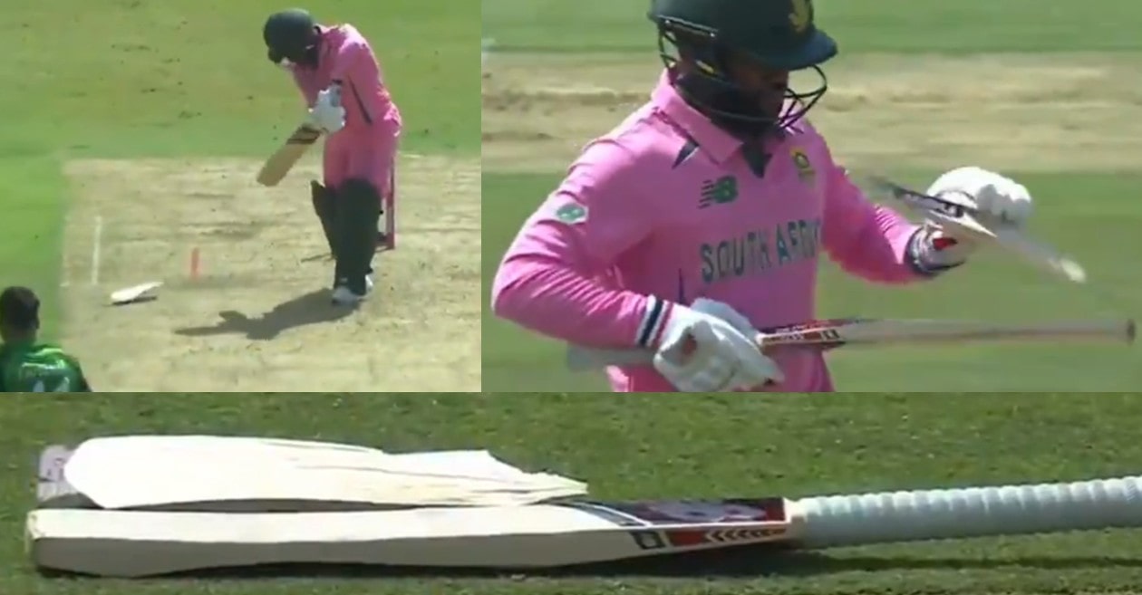 SA vs PAK: WATCH – Faheem Ashraf breaks Temba Bavuma’s bat in 2nd ODI