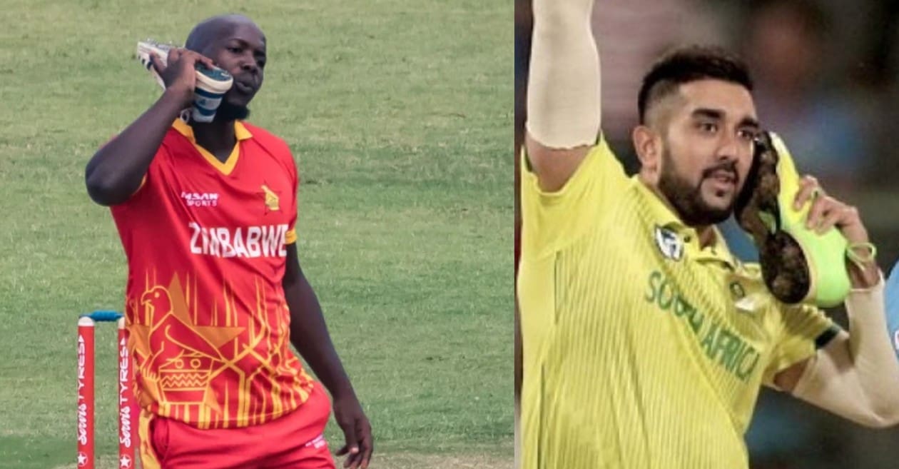 ZIM vs PAK: WATCH – Luke Jongwe imitates Tabraiz Shamsi’s shoe celebration after taking a 4-for in 2nd T20I