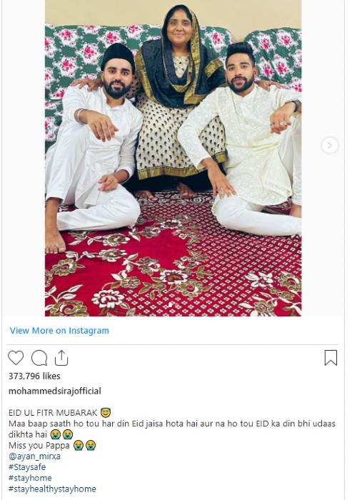 Mohammed Siraj Insta post- 1