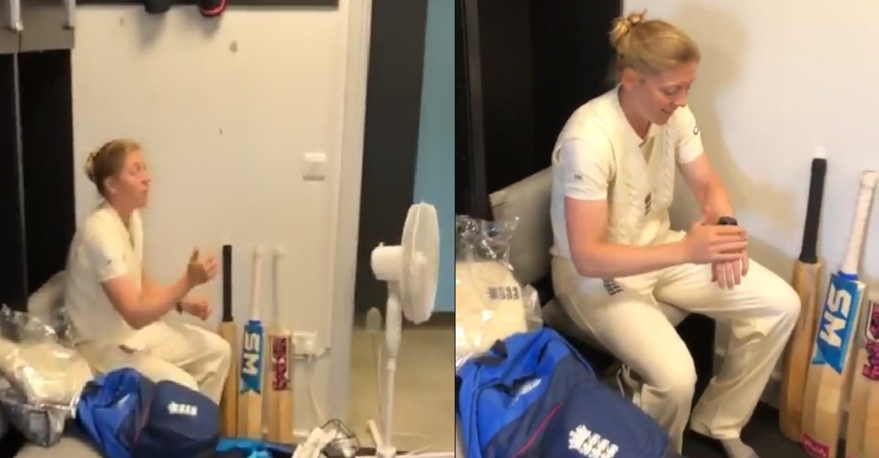 WATCH: England skipper Heather Knight practices coin toss before the Test match against India Women