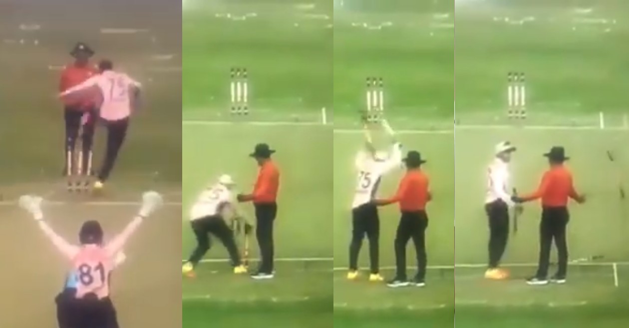 WATCH – Shakib Al Hasan loses his cool on umpire; kicks and uproot stumps in frustration