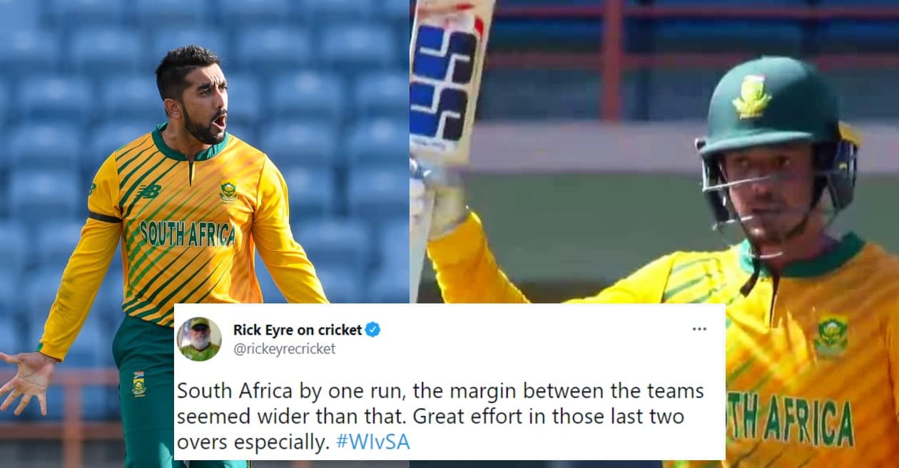 Twitter reactions: Tabraiz Shamsi, Quinton de Kock help South Africa trump West Indies in a last-over thriller