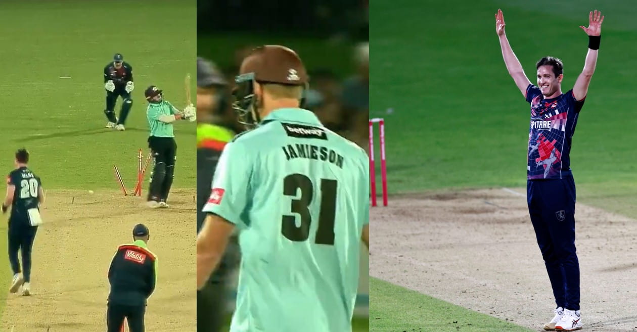 WATCH: New Zealand pacer Adam Milne bags a sensational hat-trick in T20 Blast 2021