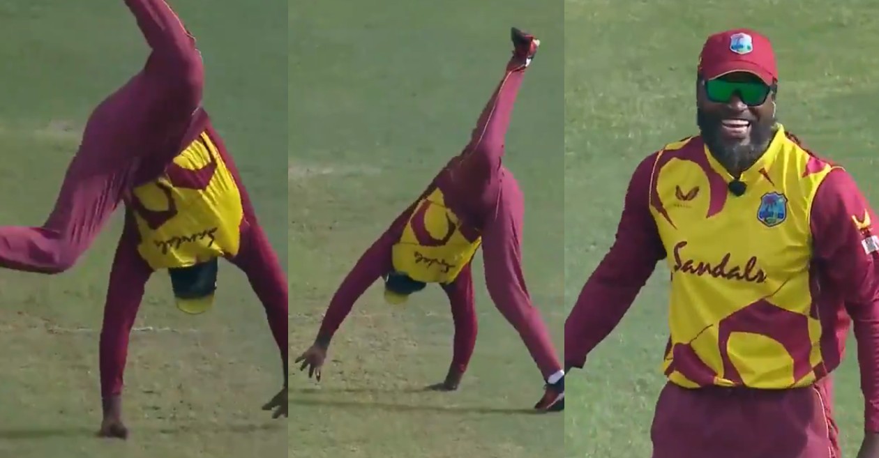 WI vs SA: WATCH – Chris Gayle does a cartwheel celebration after dismissing Reeza Hendricks