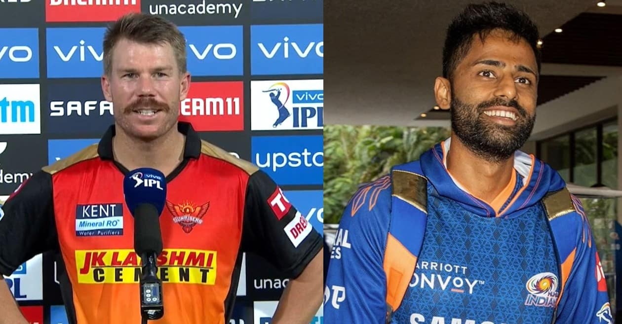 David Warner reacts after Suryakumar Yadav didn’t pick him in his all-time IPL XI