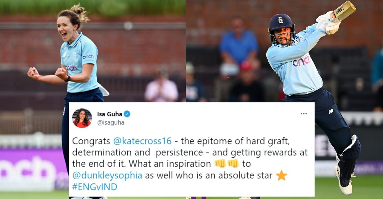 Twitter reactions: Kate Cross, Sophia Dunkley propel England to series-clinching win over India