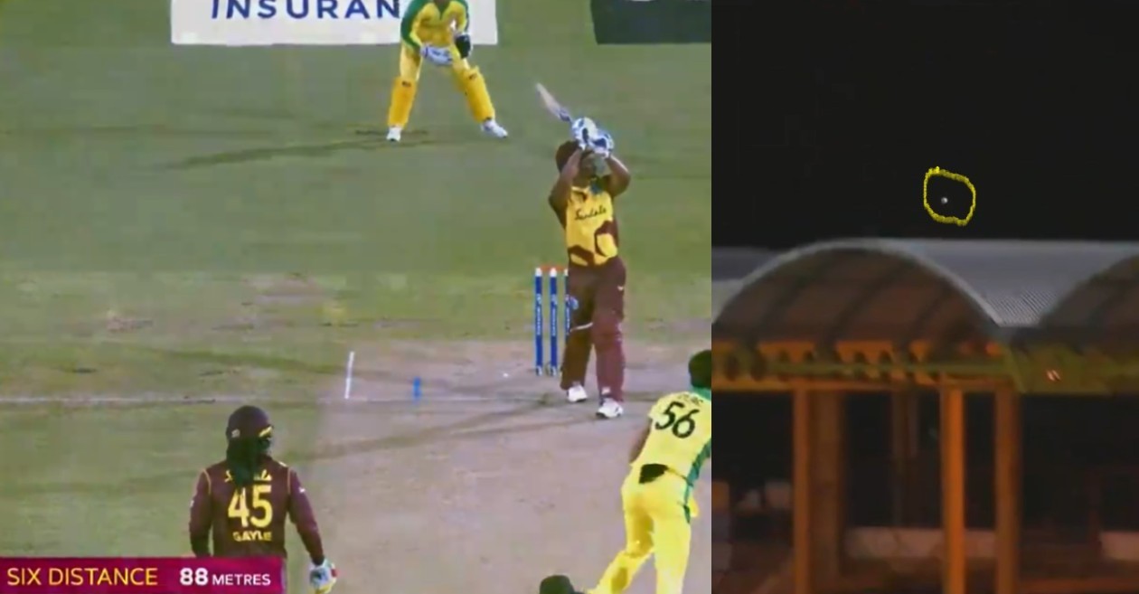 WI vs AUS: WATCH – Lendl Simmons hits a gigantic six off Mitchell Starc in 2nd T20I