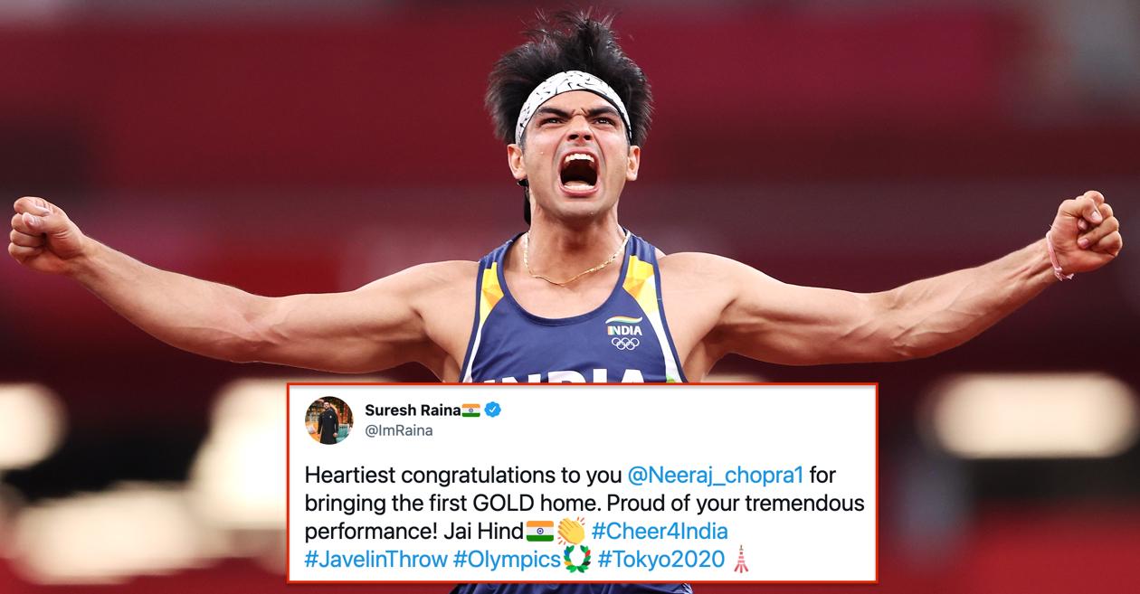 Cricket fraternity erupts as Neeraj Chopra wins a historic gold medal for India at Tokyo Olympics 2020