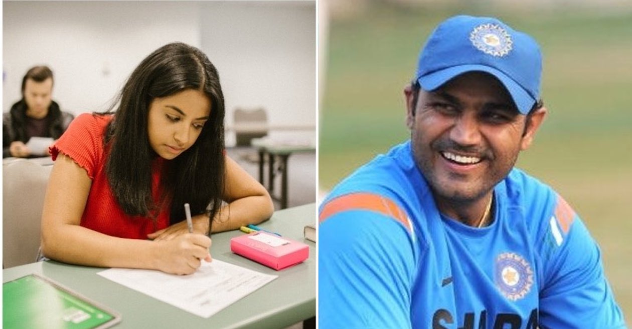 Virender Sehwag reacts hilariously after two students with above 99 per cent scores retake exams