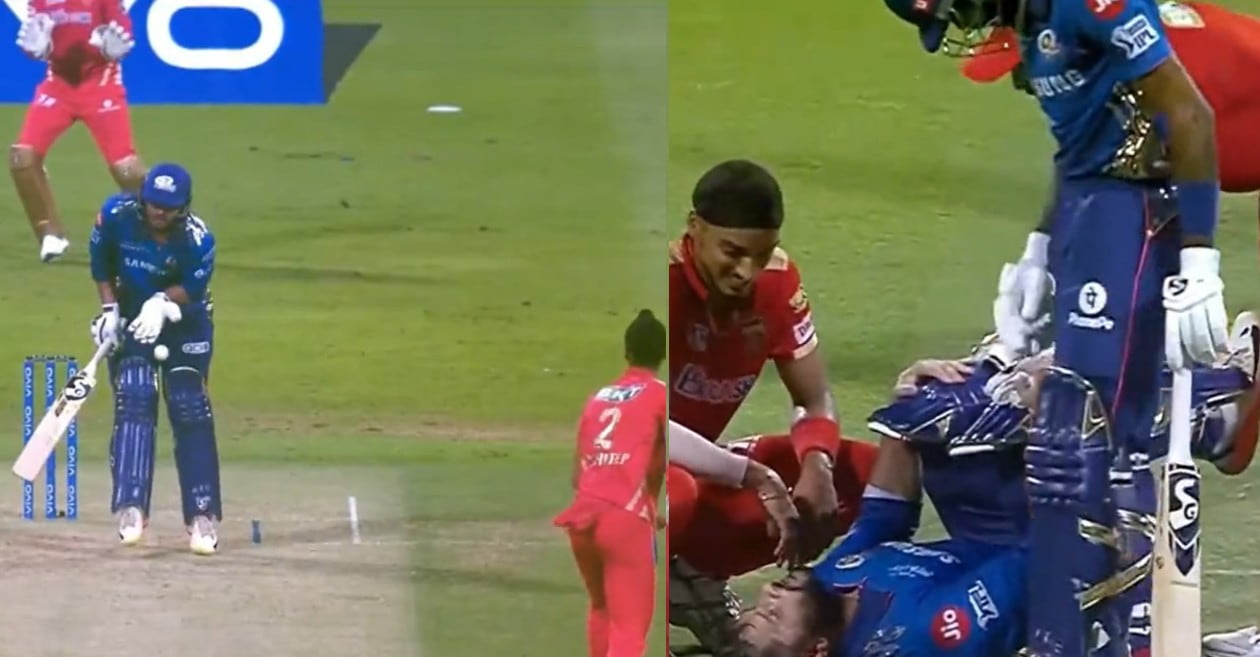 IPL 2021: WATCH – Saurabh Tiwary gets hit on the box by Arshdeep Singh’s throw during MI vs PBKS clash